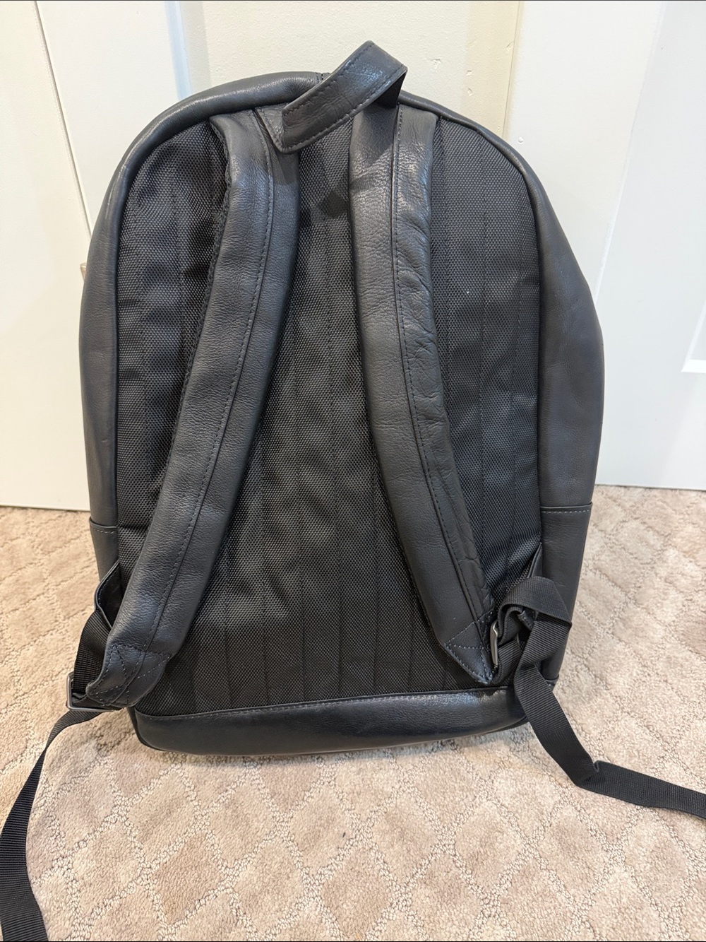 Kenneth Cole Black Leather Zip-Front Backpack - Picture 6 of 6